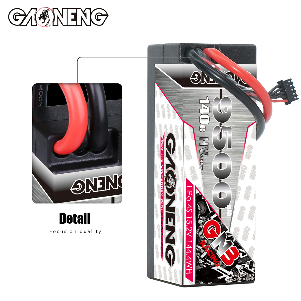 GAONENG GNB LiHV 4S 15.2V 9500mAh 140C Cabled Hard Case LiPo Battery QS8 Connector
