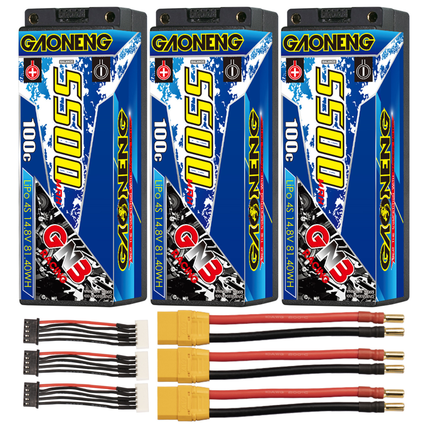 GAONENG GNB 4S 14.8V 5500mAh 100C 5mm Bullet Hard Case LiPo Battery