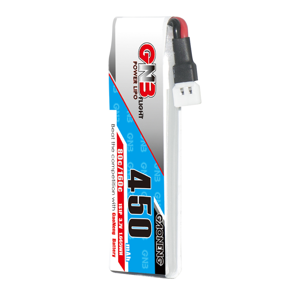 4PCS - GAONENG GNB 1S 3.7V 450mAh 80C LiPo Battery Molex 51005 Connector