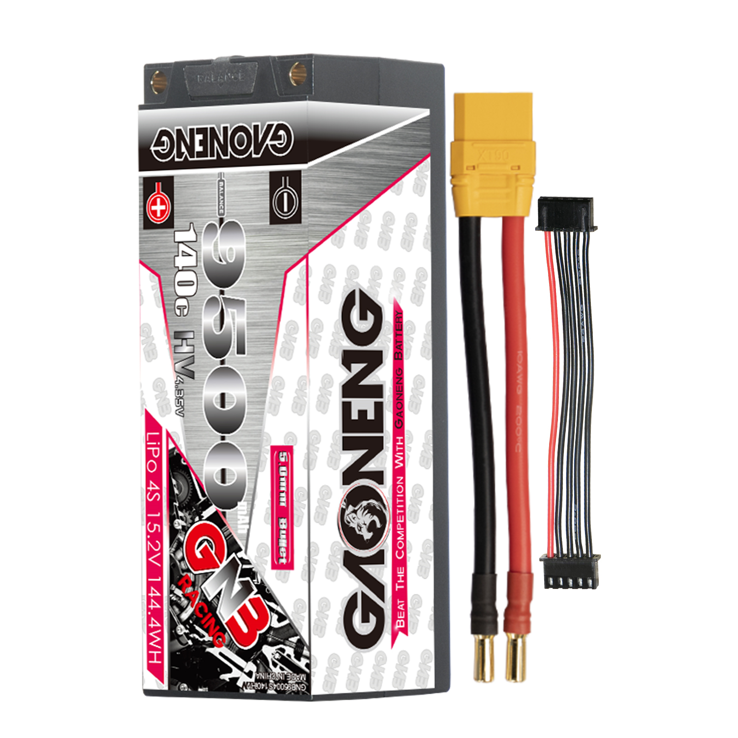 GAONENG GNB LiHV 4S 15.2V 9500mAh 140C 5mm Bullet Hard Case LiPo Battery