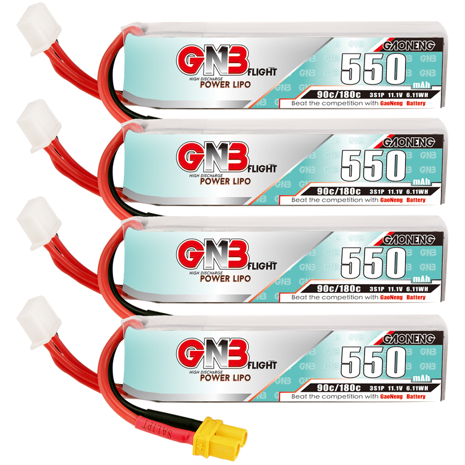 GAONENG GNB 3S 11.1V 550mAh 90C XT30 LiPo Battery Long Type