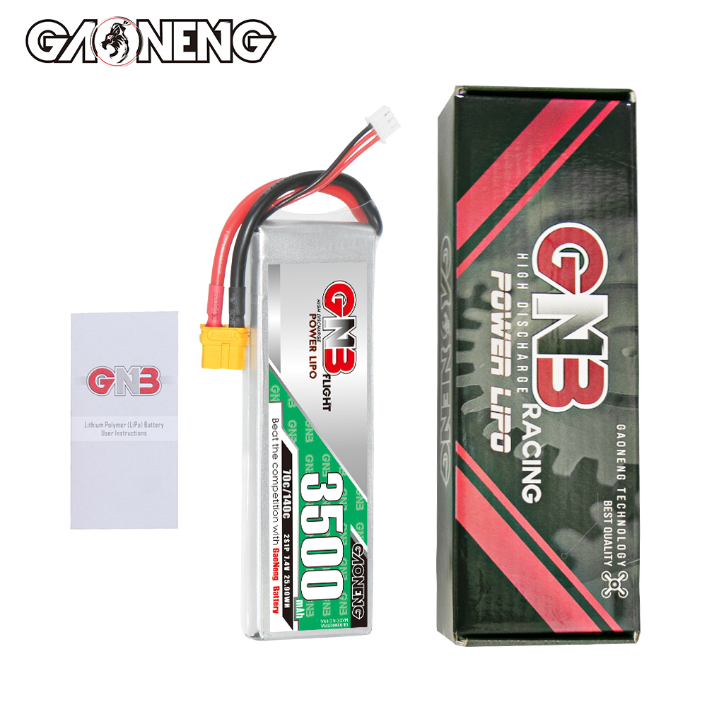 1PC - GAONENG GNB 2S 7.4V 3500mAh 70C LiPo Battery XT60