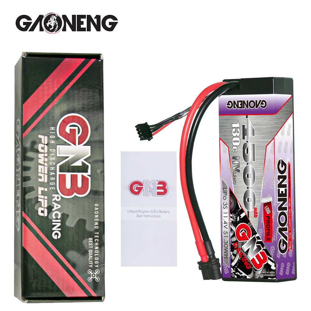 1PC - GAONENG GNB LiHV 3S 11.4V 4500mAh 130C LCG Cabled Hard Case LiPo Battery XT60