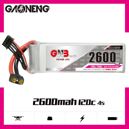 1PCS - GAONENG GNB 4S 14.8V 2600mAh 120C XT60 LiPo Battery