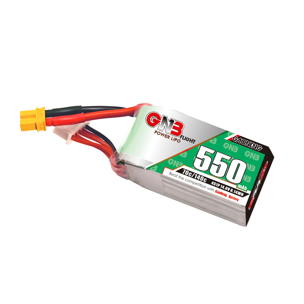 2PCS - GAONENG GNB 4S 14.8V 550mAh 70C XT30 LiPo Battery