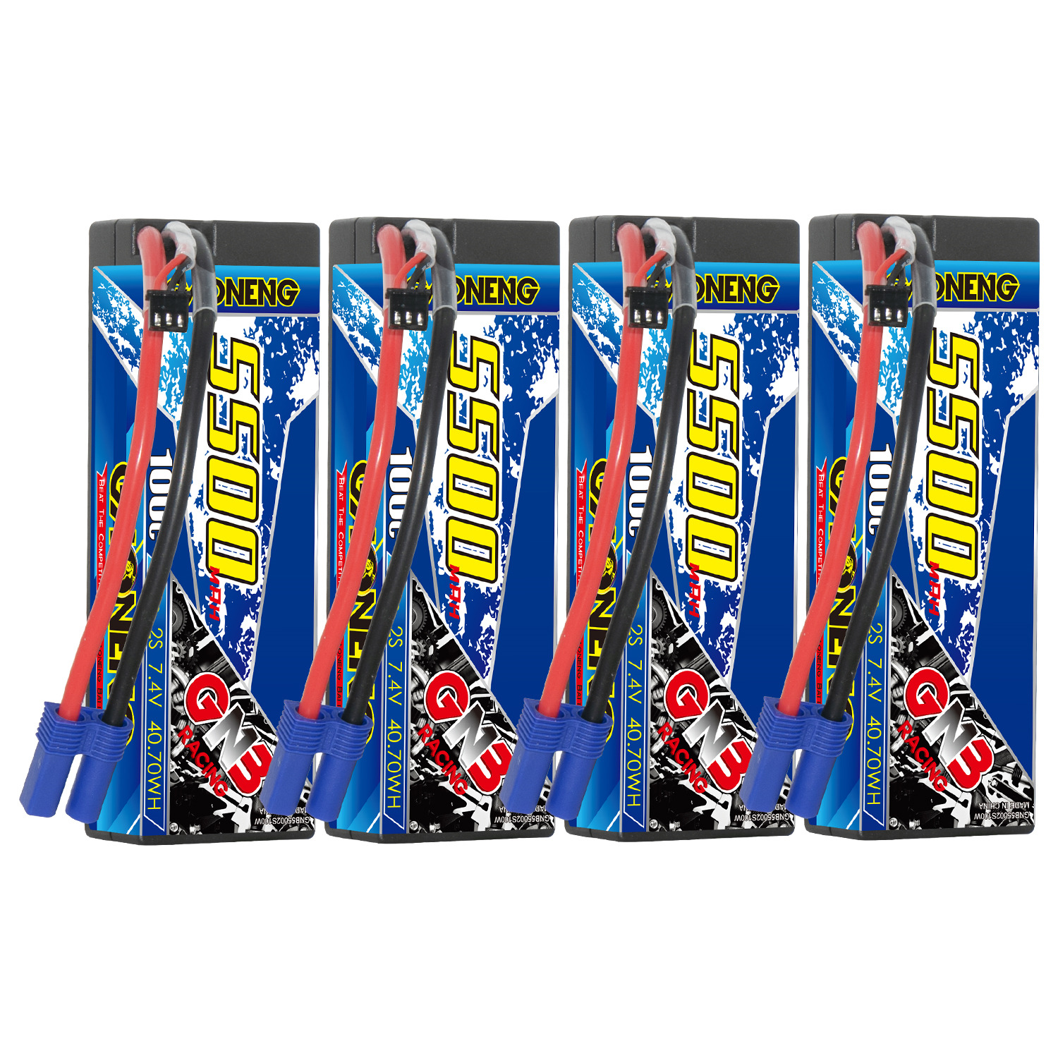 GAONENG GNB 2S 7.4V 5500mAh 100C Cabled Hard Case LiPo Battery EC5