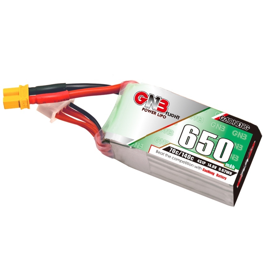 2PCS - GAONENG GNB 4S 14.8V 650mAh 70C XT30 LiPo Battery