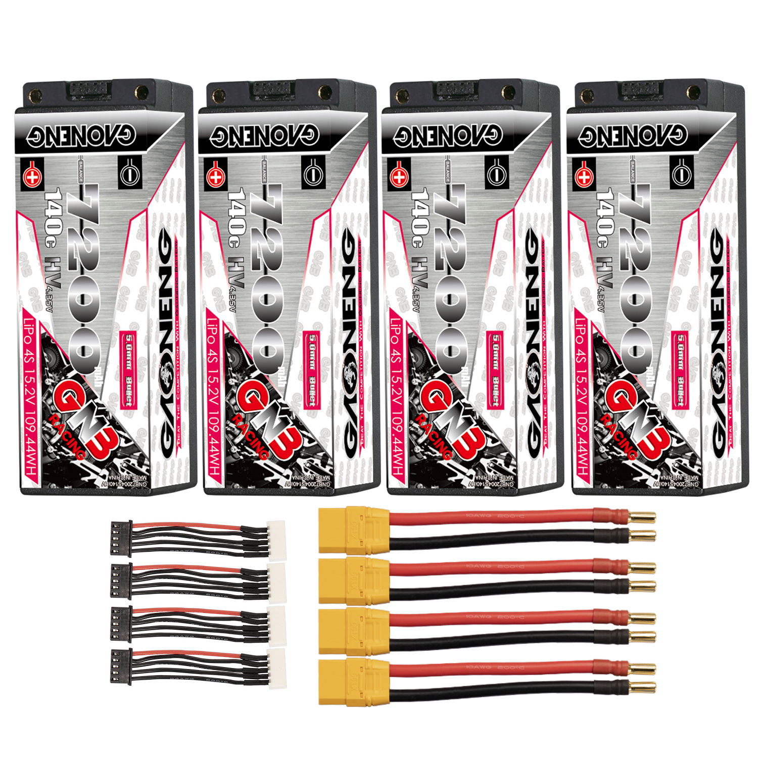 GAONENG GNB LiHV 4S 15.2V 7200mAh 140C 5mm Bullet Hard Case LiPo Battery