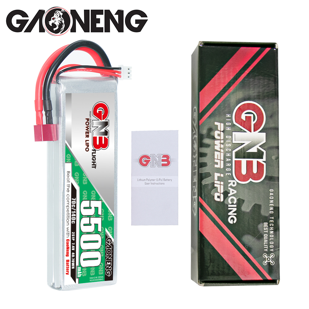 GAONENG GNB 2S 7.4V 5500mAh 70C LiPo Battery T-PLUG