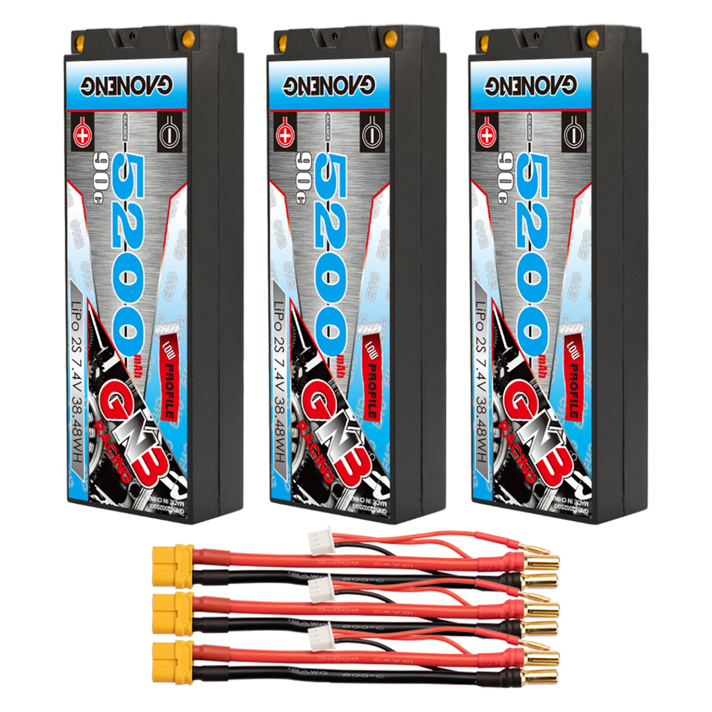 GAONENG GNB 2S 7.4V 5200mAh 90C 5mm Bullet Hard Case LiPo Battery