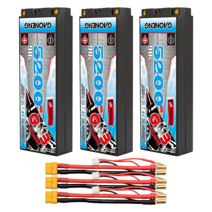 GAONENG GNB 2S 7.4V 5200mAh 90C 5mm Bullet Hard Case LiPo Battery