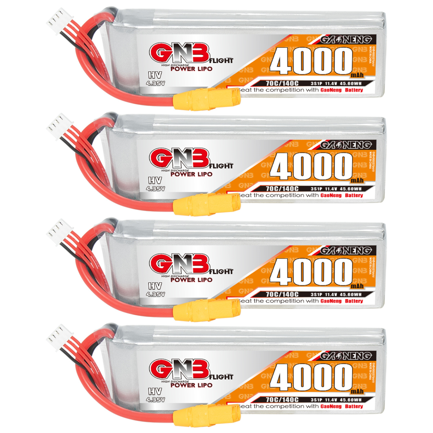 GAONENG GNB LiHV 3S 11.4V 4000mAh 70C LiPo Battery XT90