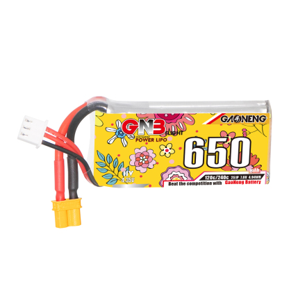 4PCS - GAONENG GNB LiHV 2S 7.6V 650mAh 120C XT30 LiPo Battery