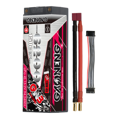 GAONENG GNB LiHV 4S 15.2V 6200mAh 150C 5mm Bullet LCG Thin 4S Hard Case LiPo Battery