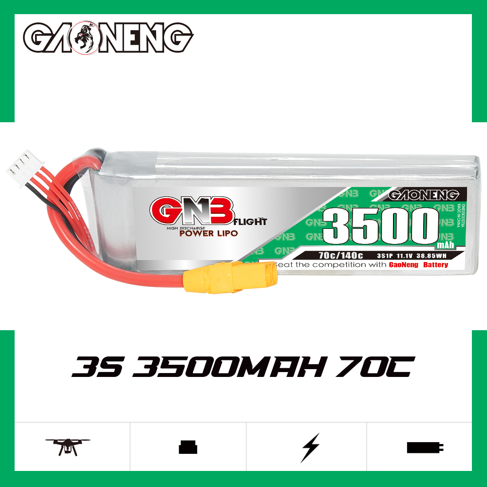 GAONENG GNB 3S 11.1V 3500mAh 70C LiPo Battery XT90