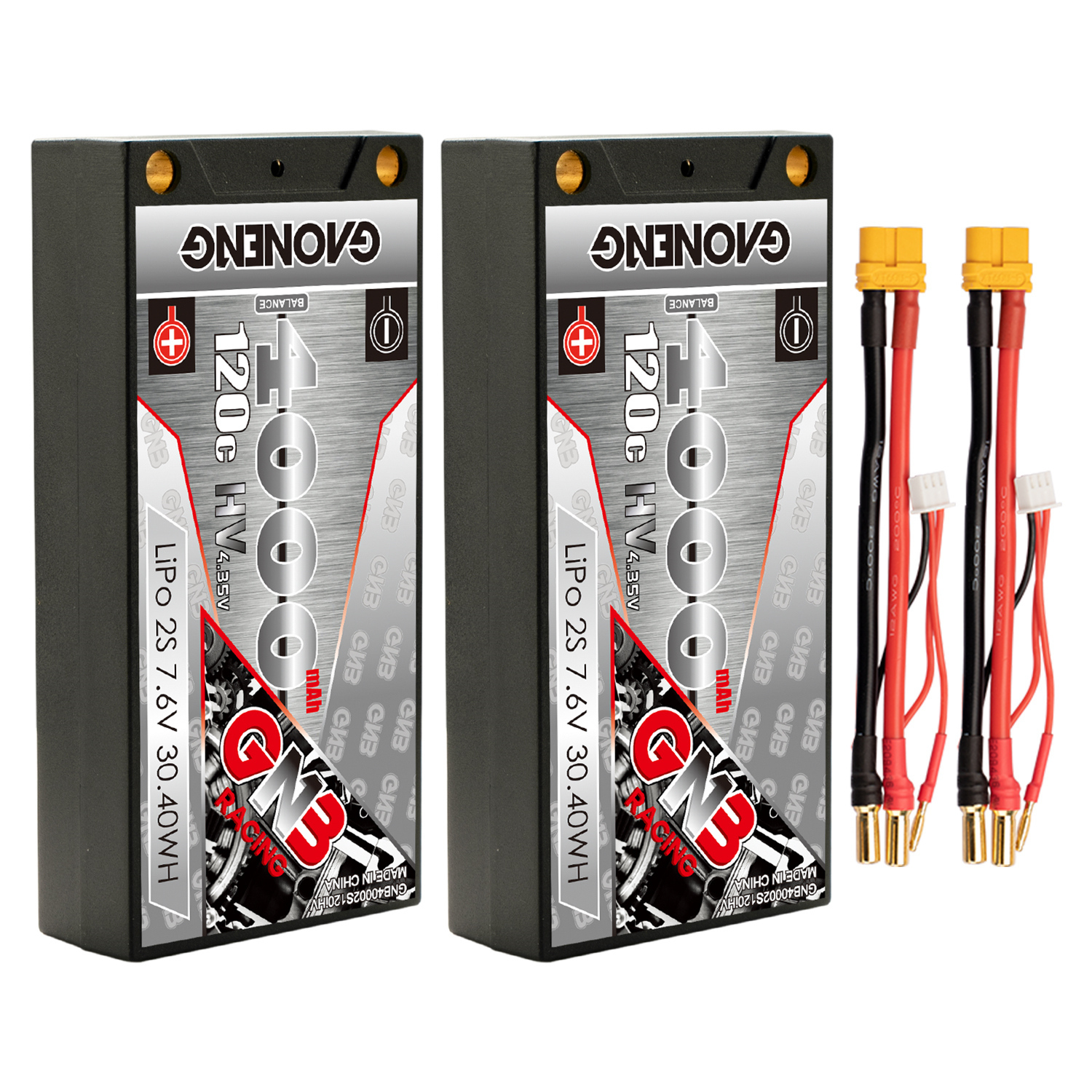 GAONENG GNB LiHV 2S 7.6V 4000mAh 120C LCG Shorty 5mm Bullet Hard Case LiPo Battery