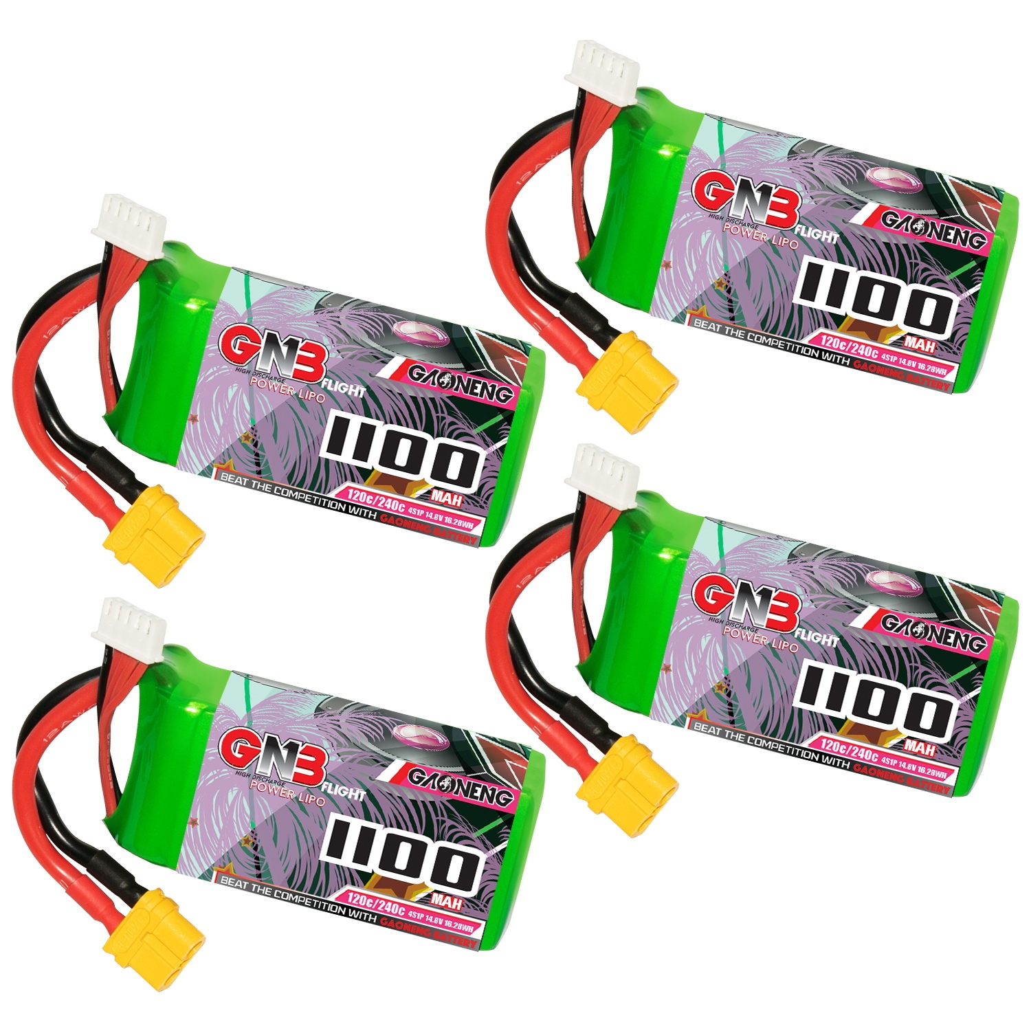GAONENG GNB 6S 22.2V 1100mAh 120C XT60 LiPo Battery