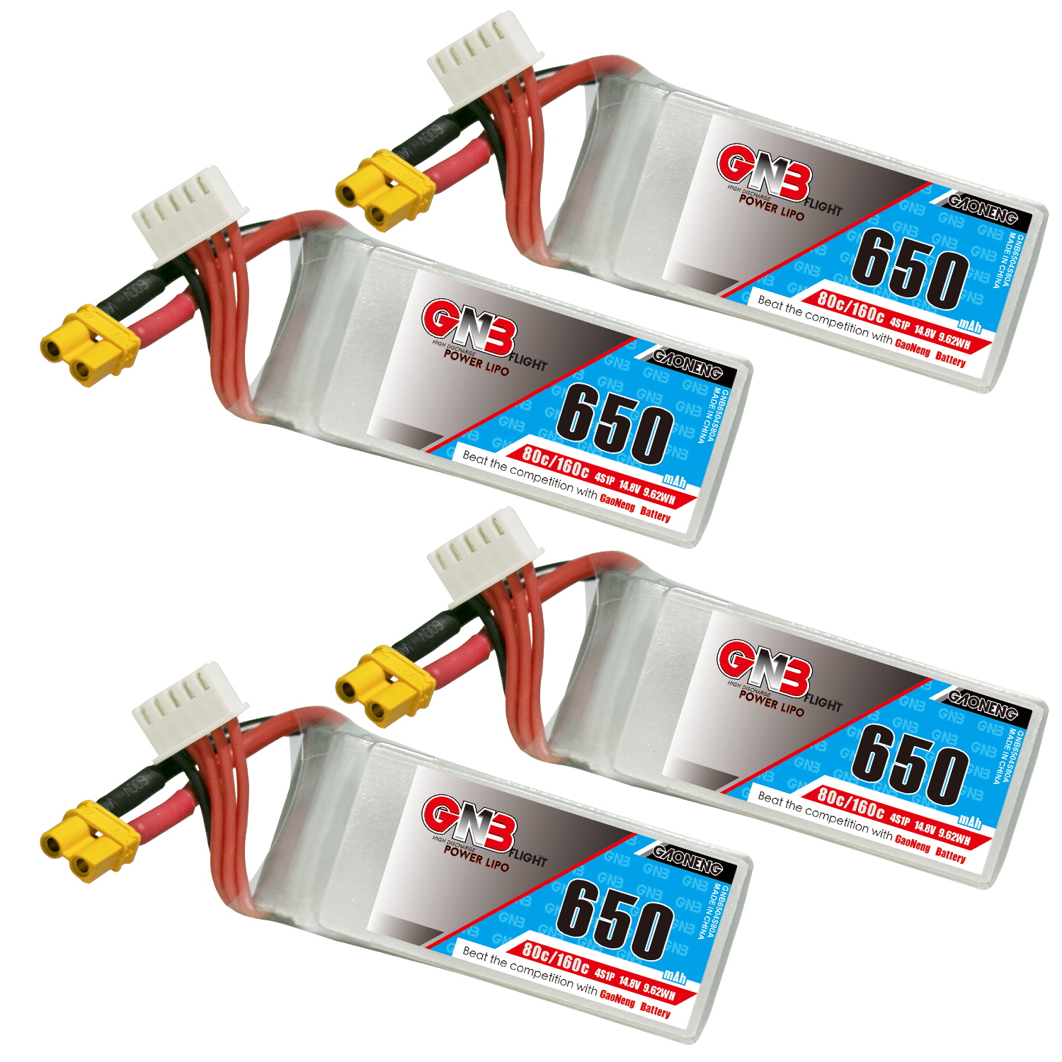 GAONENG GNB 4S 14.8V 650mAh 80C XT30 LiPo Battery