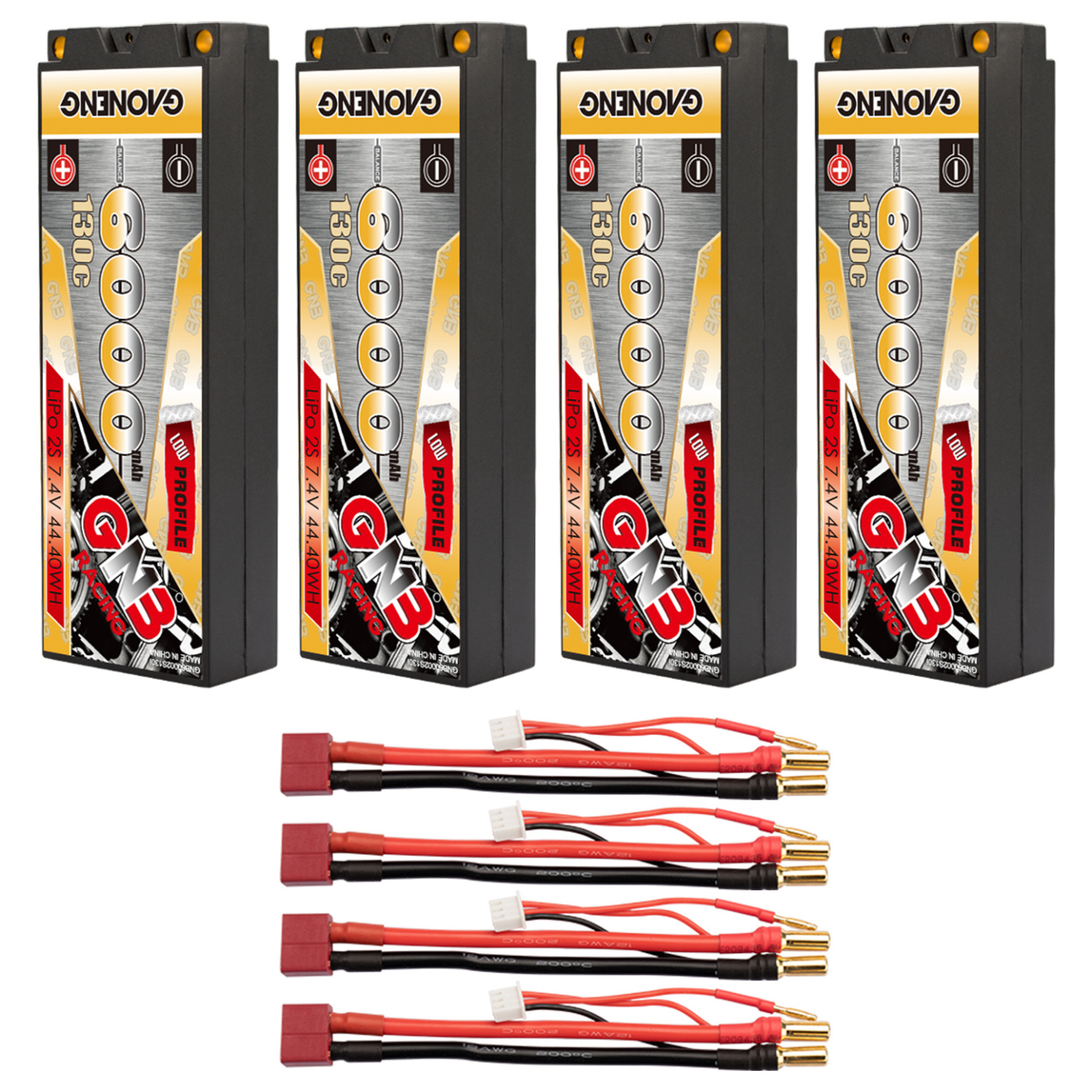 GAONENG GNB 2S 7.4V 6000mAh 130C LCG 5mm Hard Case LiPo Battery