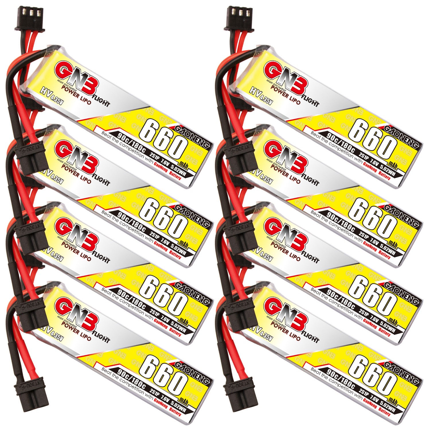 GAONENG GNB LiHV 2S 7.6V 660mAh 90C XT30 LiPo Battery Long Type