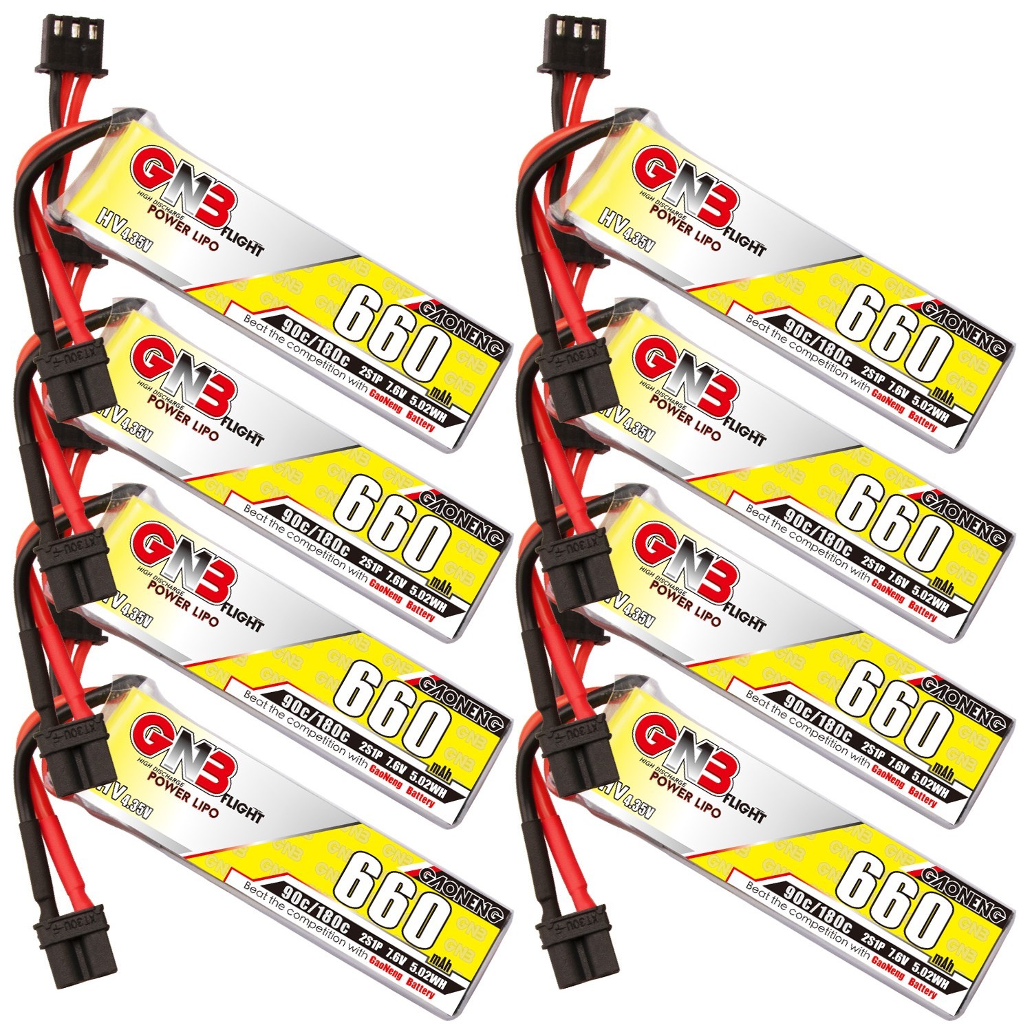 GAONENG GNB LiHV 2S 7.6V 660mAh 90C XT30 LiPo Battery Long Type