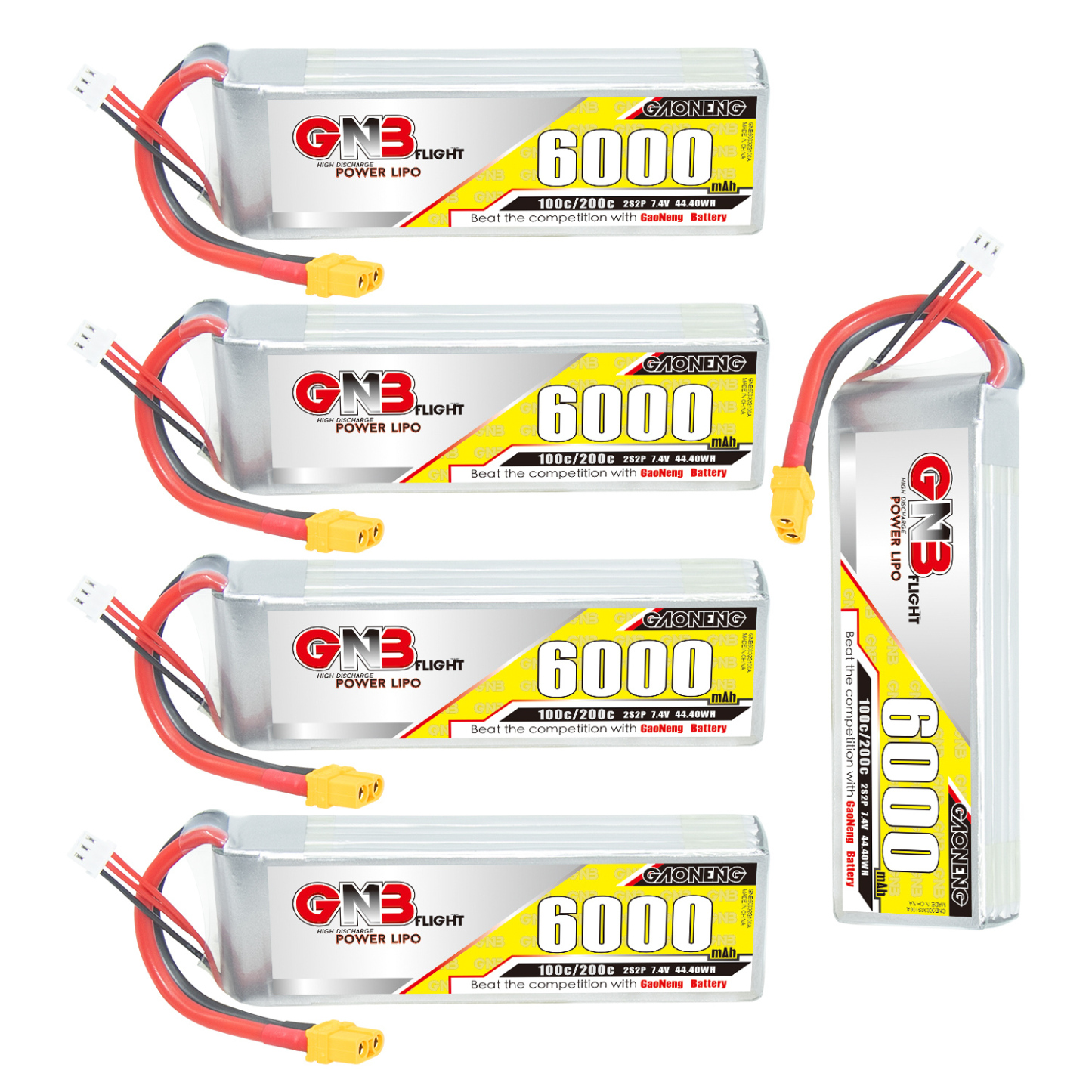 GAONENG GNB 2S 2S2P 7.4V 6000mAh 100C LiPo Battery XT60