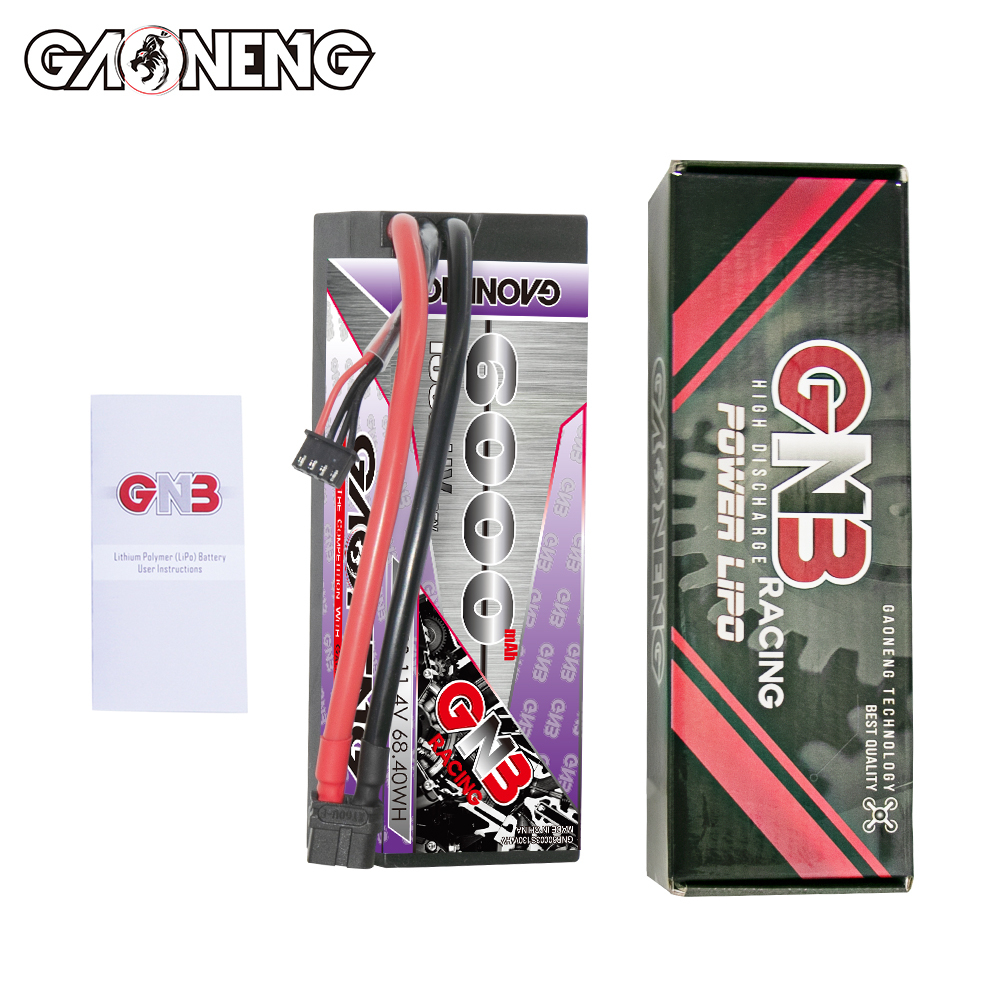 1PC - GAONENG GNB LiHV 3S 11.4V 6000mAh 130C Cabled Hard Case LiPo Battery XT60