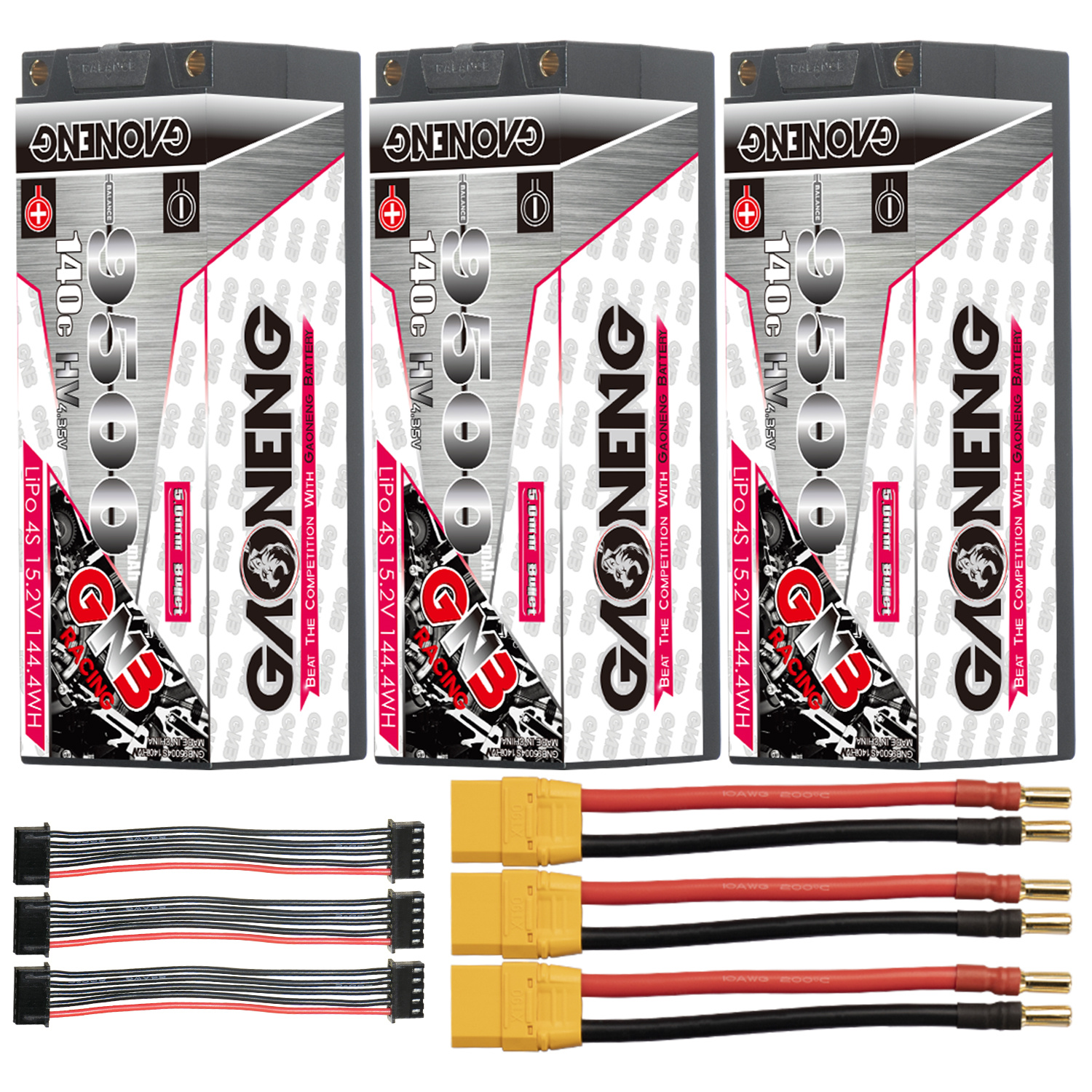 GAONENG GNB LiHV 4S 15.2V 9500mAh 140C 5mm Bullet Hard Case LiPo Battery