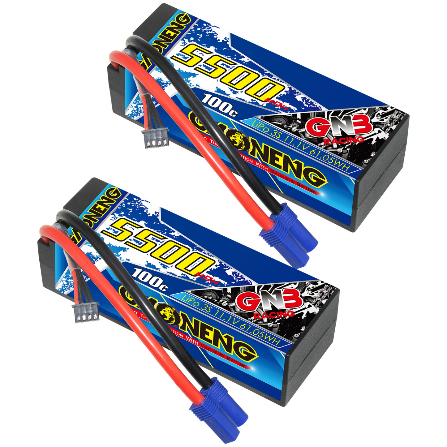 GAONENG GNB 3S 11.1V 5500mAh 100C Cabled Hard Case LiPo Battery EC5