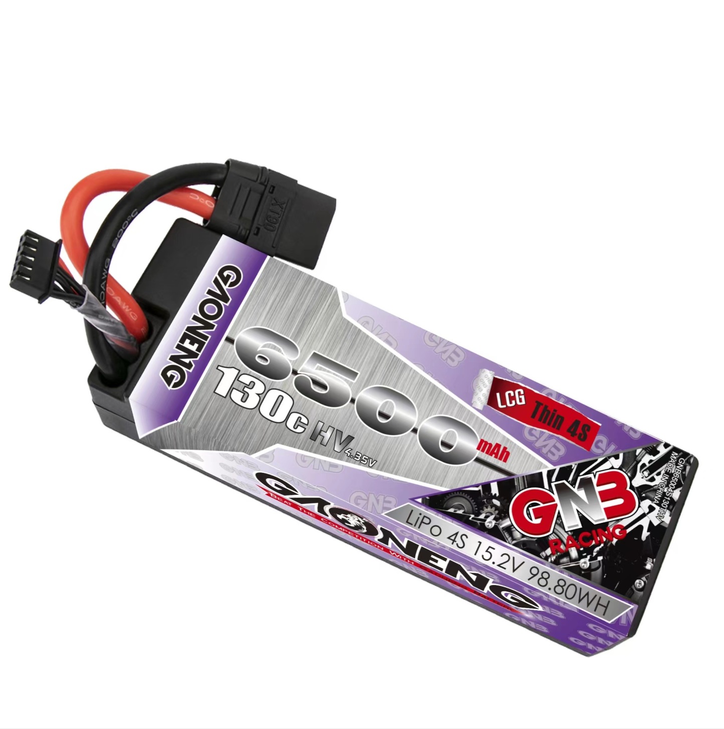 1PCS - GAONENG GNB LiHV 4S 15.2V 6500mAh 130C Hard Case LCG LiPo Battery XT90