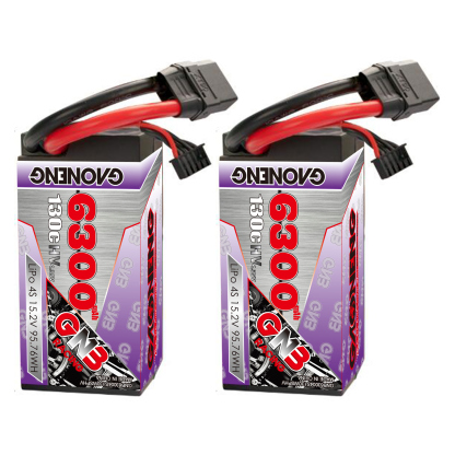 GAONENG GNB LiHV 4S 15.2V 6300mAh 130C Cabled 4S Shorty Hard Case LiPo Battery XT90