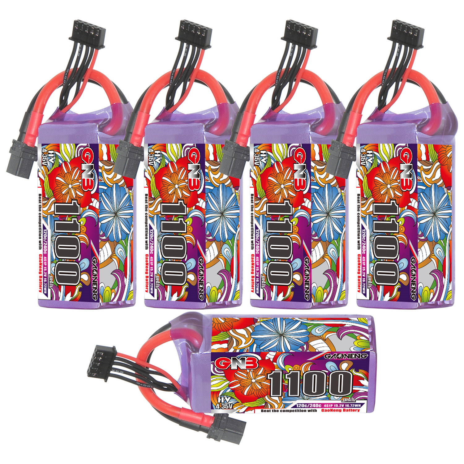 GAONENG GNB LiHV 4S 15.2V 1100mAh 120C XT60 LiPo Battery