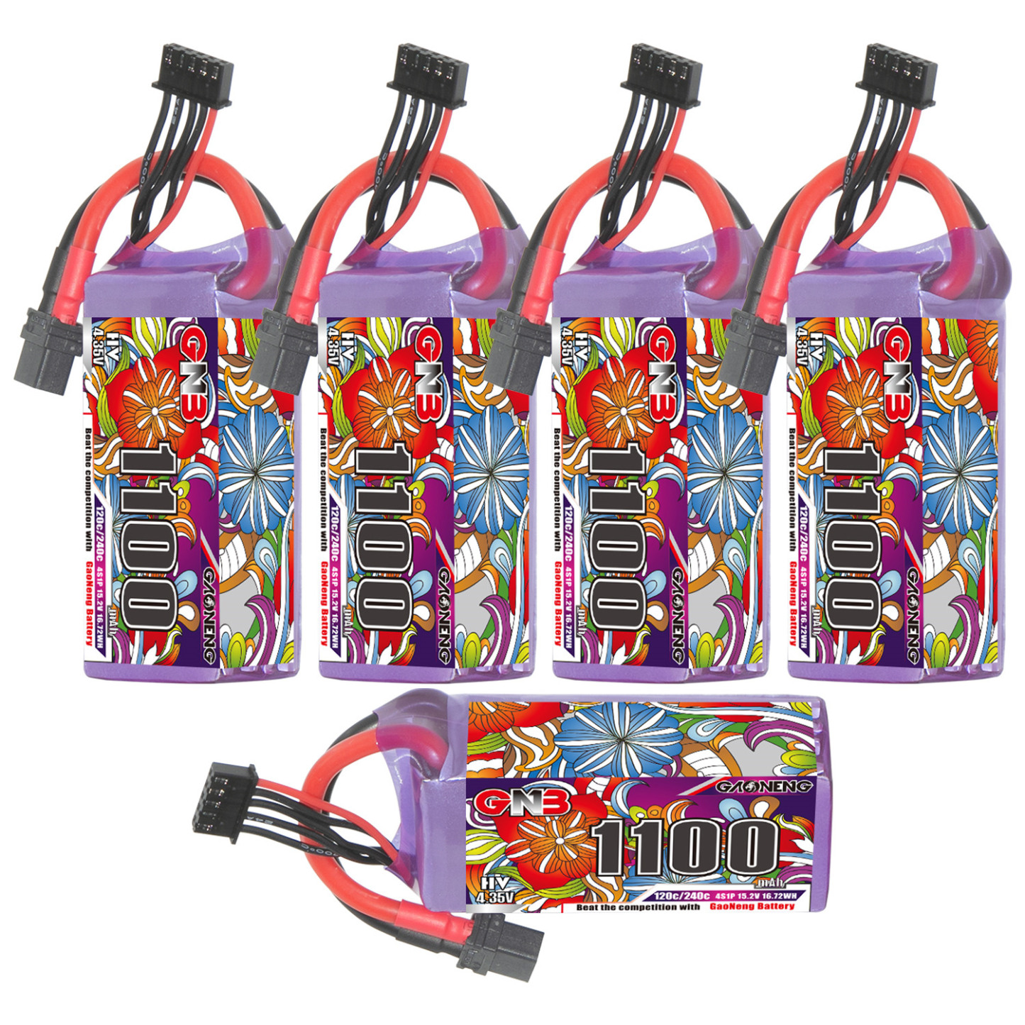 GAONENG GNB LiHV 4S 15.2V 1100mAh 120C XT60 LiPo Battery