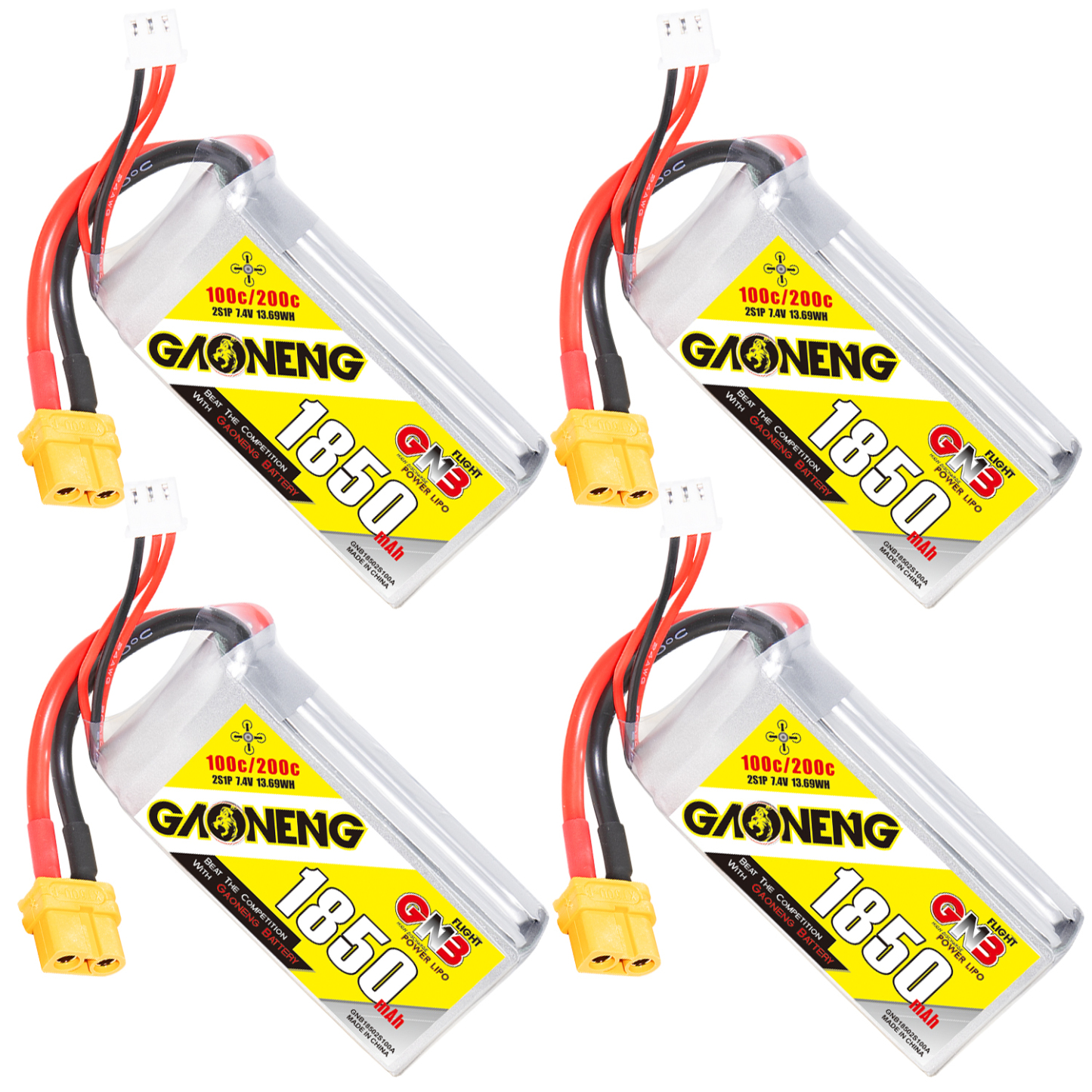 GAONENG GNB 2S 7.4V 1850mAh 100C LiPo Battery XT60 Connector