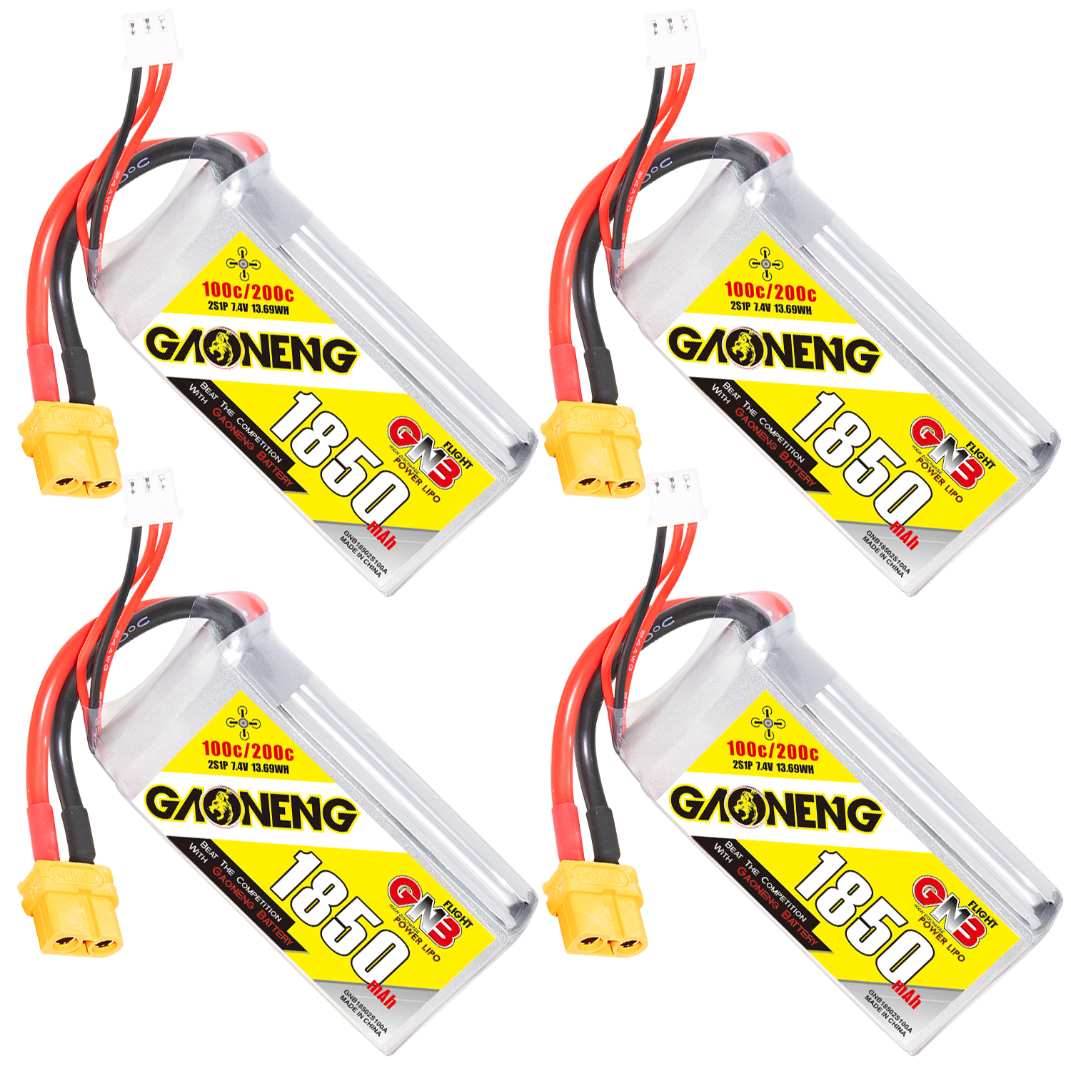 GAONENG GNB 2S 7.4V 1850mAh 100C LiPo Battery XT60 Connector