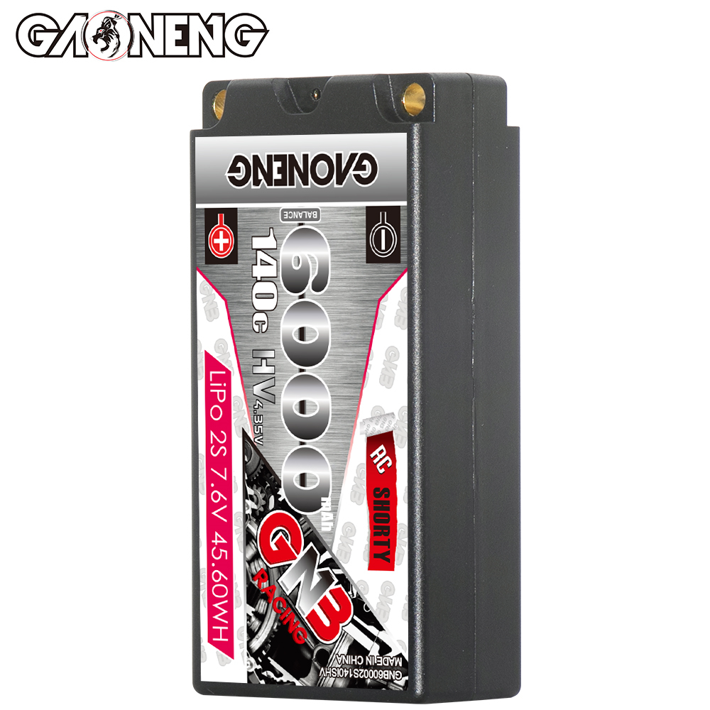 GAONENG GNB LiHV 2S 7.6V 6000mAh 140C Shorty 5mm Bullet Hard Case LiPo Battery