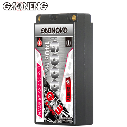 GAONENG GNB LiHV 2S 7.6V 6000mAh 140C Shorty 5mm Bullet Hard Case LiPo Battery