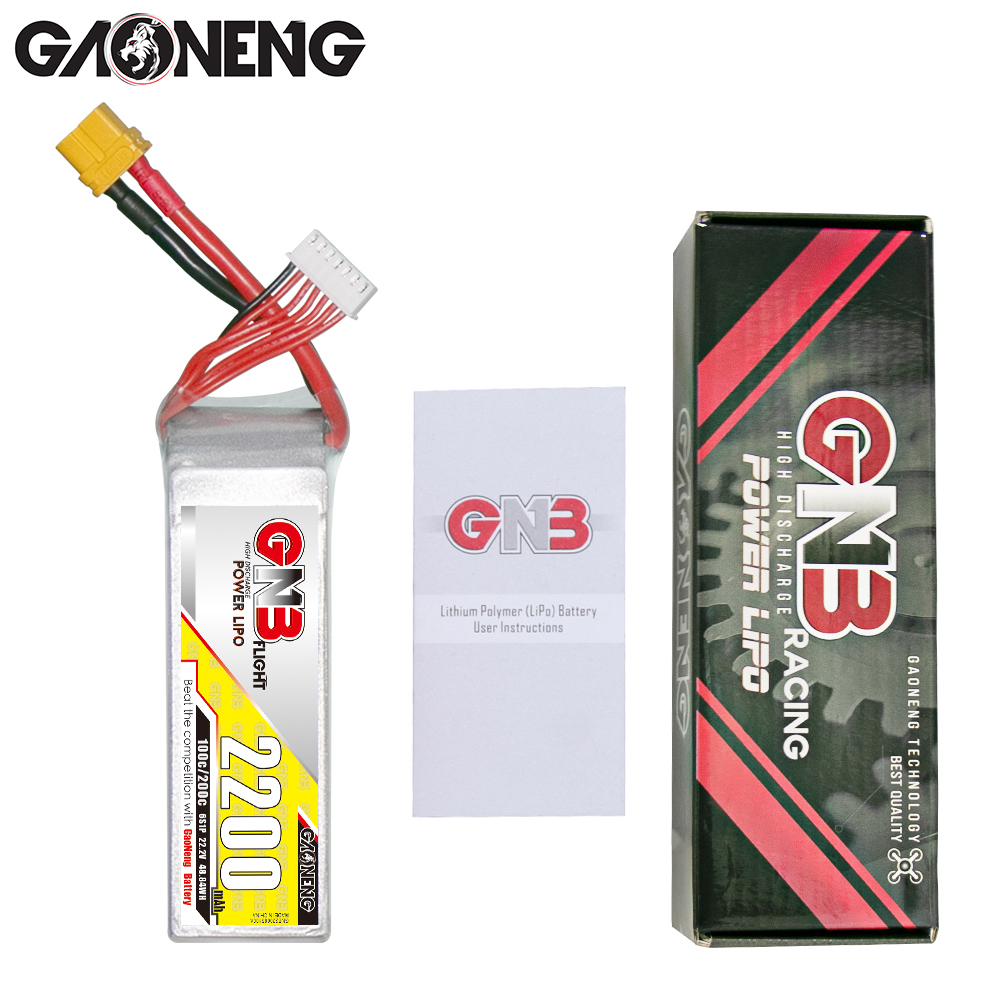 1PCS - GAONENG GNB 6S 22.2V 2200mAh 100C XT60 LiPo Battery