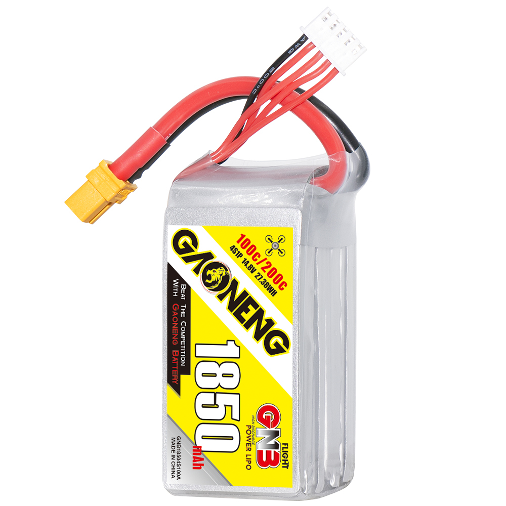 2PCS - GAONENG GNB 4S 14.8V 1850mAh 80C XT60 LiPo Battery