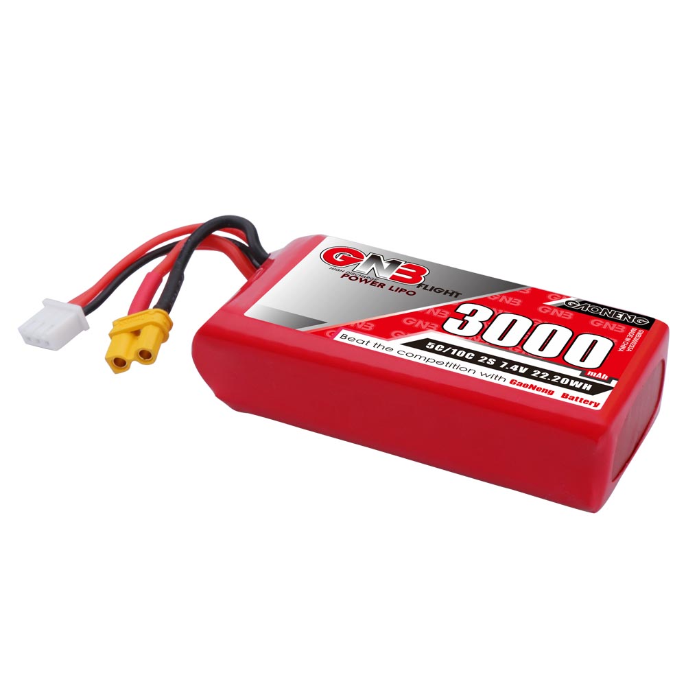 2PCS - GAONENG GNB 2S 7.4V 3000mAh 5C LiPo Battery XT30