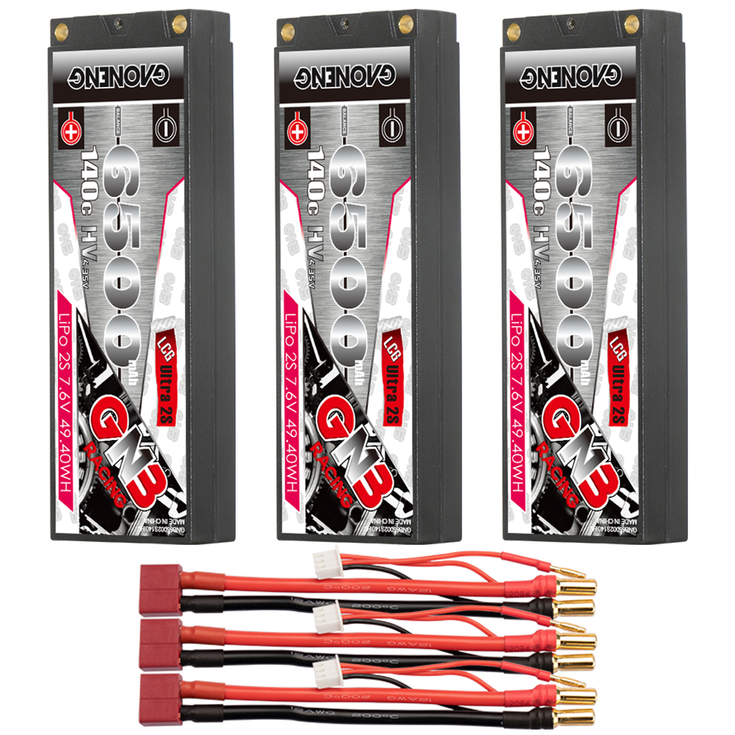 GAONENG GNB LiHV 2S 7.6V 6500mAh 140C 5mm Hard Case Ultra LCG LiPo Battery