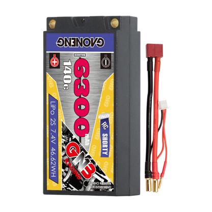 GAONENG GNB 2S 7.4V 6300mAh 140C Shorty 5mm Bullet Hard Case LiPo Battery