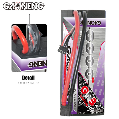 1PC - GAONENG GNB LiHV 3S 11.4V 6000mAh 130C Cabled Hard Case LiPo Battery XT60