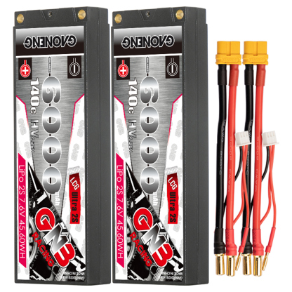 GAONENG GNB LiHV 2S 7.6V 6000mAh 140C 5mm Hard Case Ultra LCG LiPo Battery