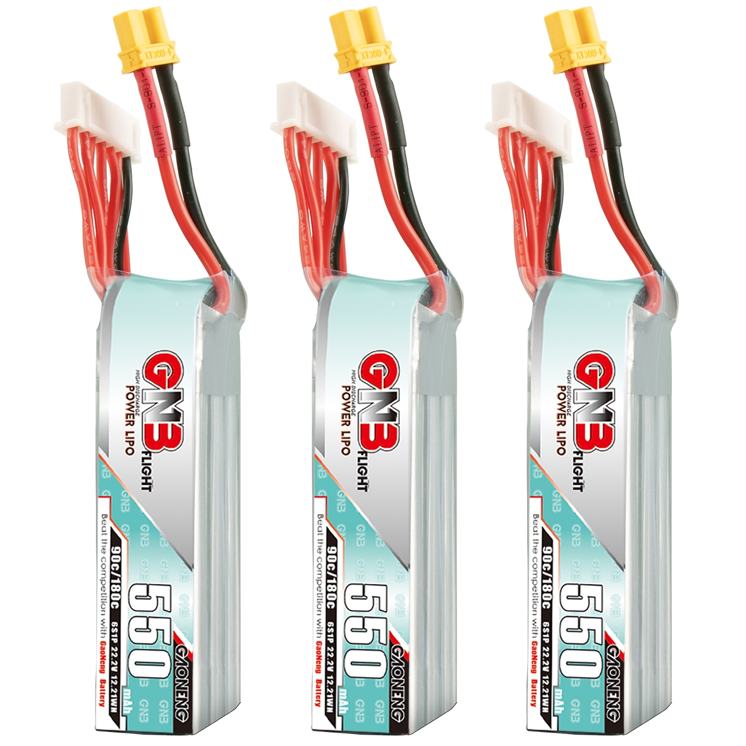 GAONENG GNB 6S 22.2V 550mAh 90C XT30 LiPo Battery Long Type
