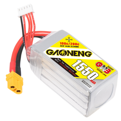 2PCS - GAONENG GNB 4S 14.8V 1550mAh 100C XT60 LiPo Battery