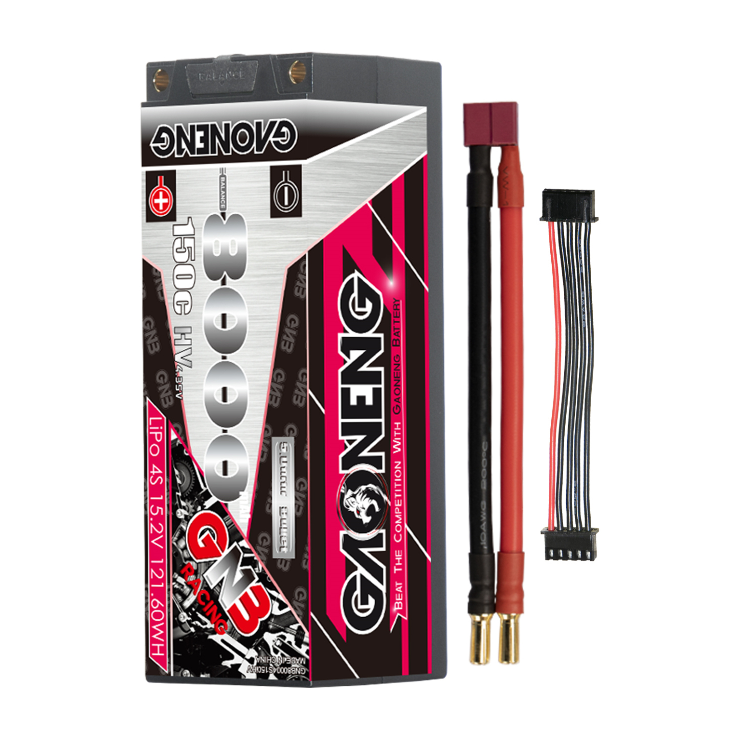 GAONENG GNB LiHV 4S 15.2V 8000mAh 150C 5mm Bullet Hard Case LiPo Battery