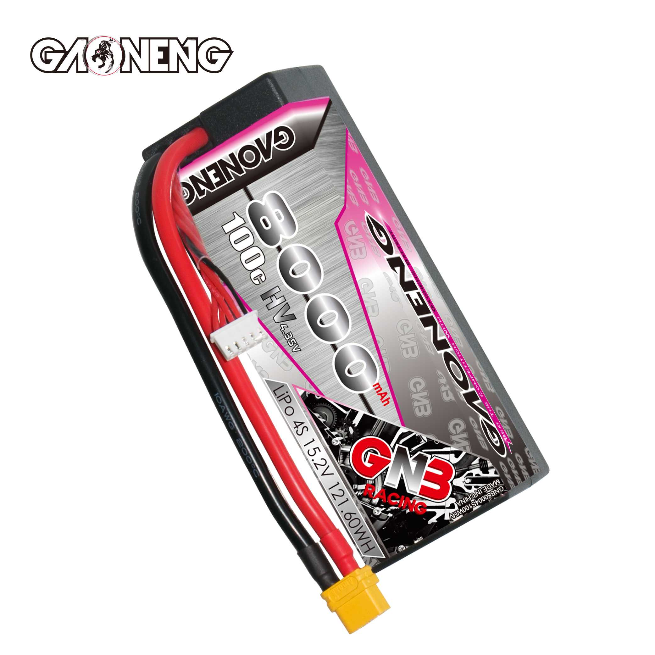 GAONENG GNB LiHV 4S 15.2V 8000mAh 100C Cabled Hard Case LiPo Battery XT60