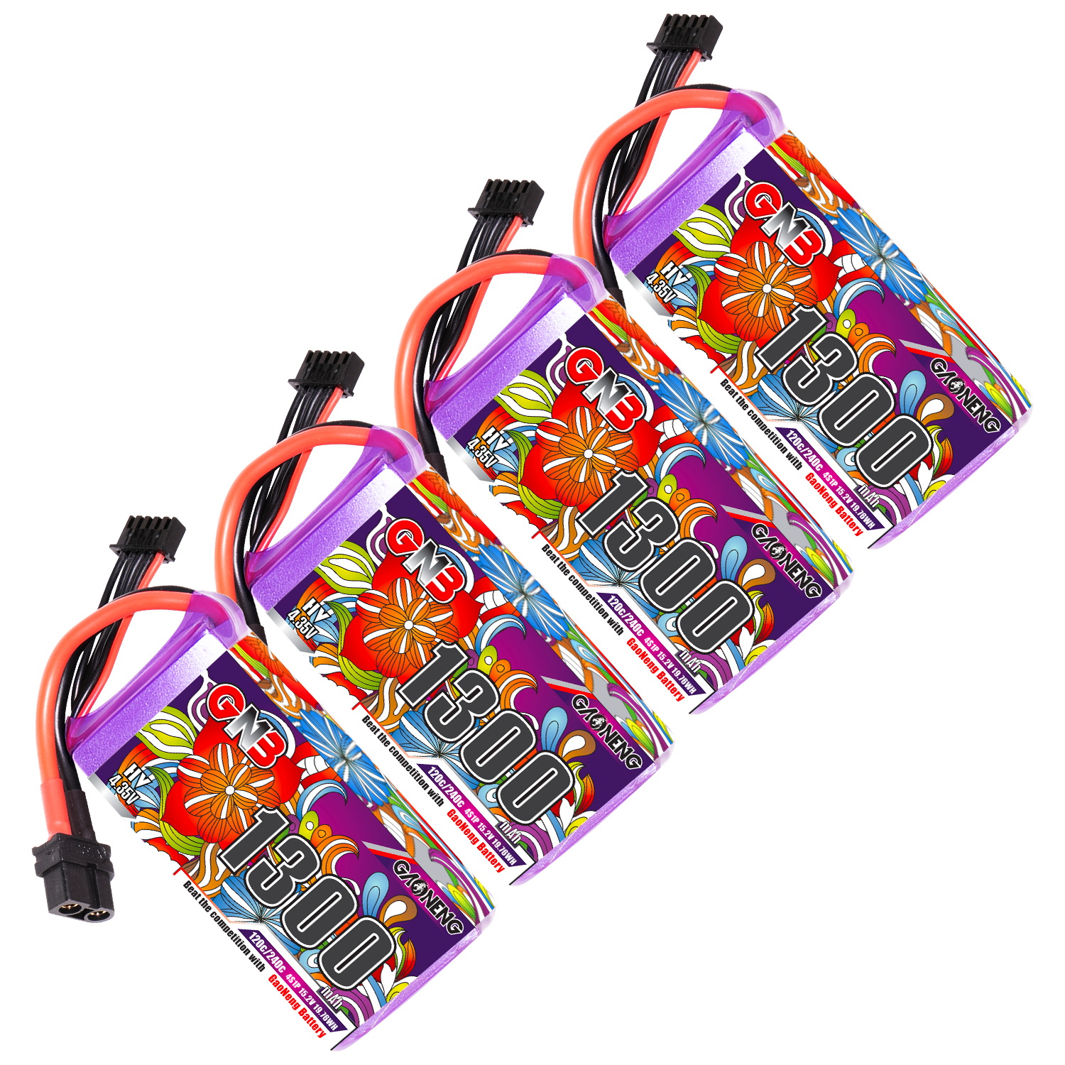 GAONENG GNB LiHV 4S 15.2V 1300mAh 120C XT60 LiPo Battery