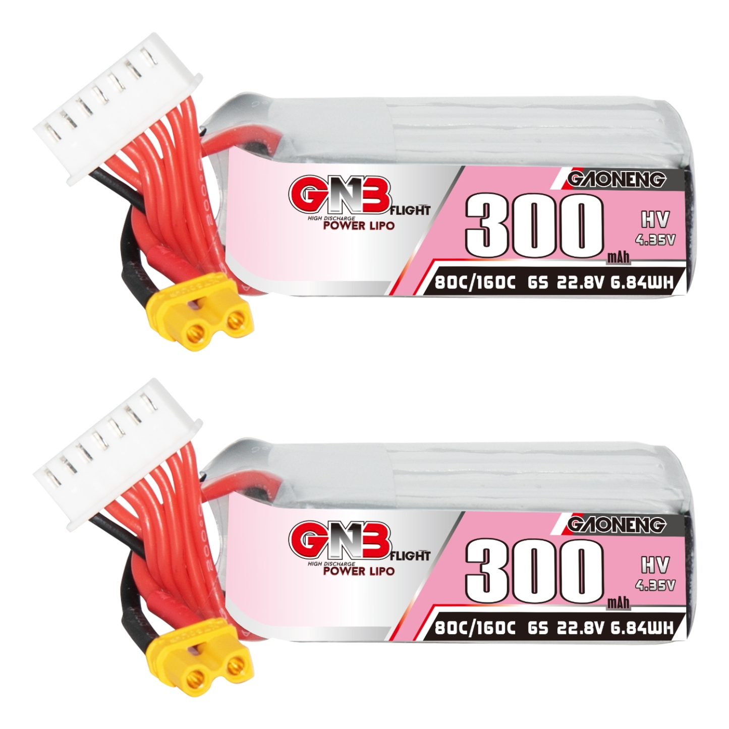 GAONENG GNB LiHV 6S 22.8V 300mAh 80C XT30 LiPo Battery